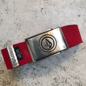 Red Volcom Adjustable Skater Belt